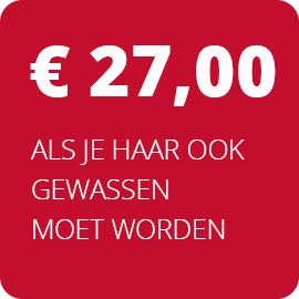 € 3,- ALS JE HAAR GEWASSEN MOET WORDEN